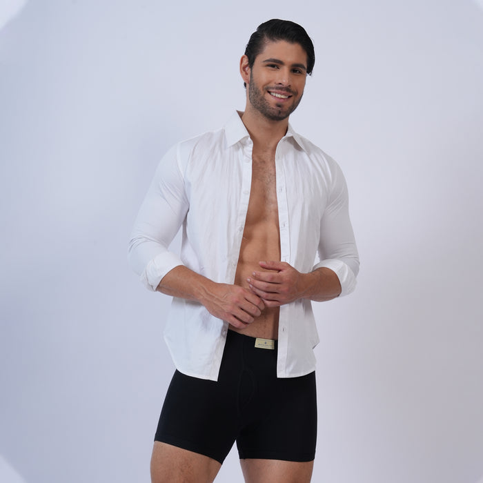Men's Cotton Comfort Trunks | Soft & Breathable Everyday Innerwear | Black & Red | Pack of 2