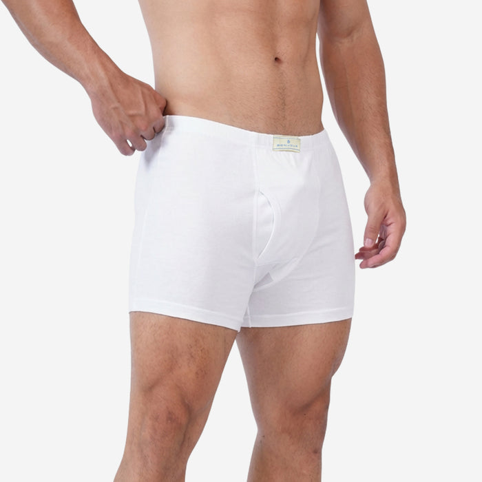 Men's Cotton Comfort Trunks | Soft & Breathable Everyday Innerwear | White | Pack of 2