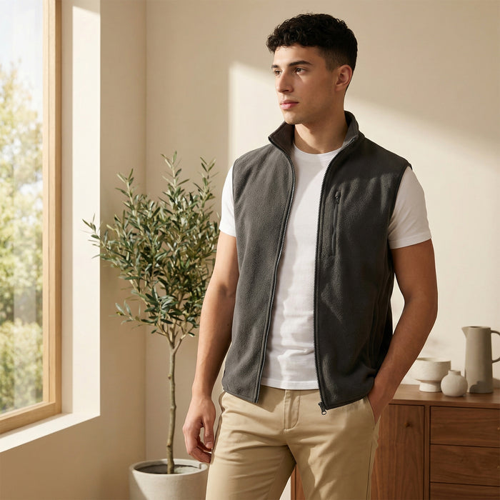 Men’s Sleeveless Polar Jacket (Dk.Grey)