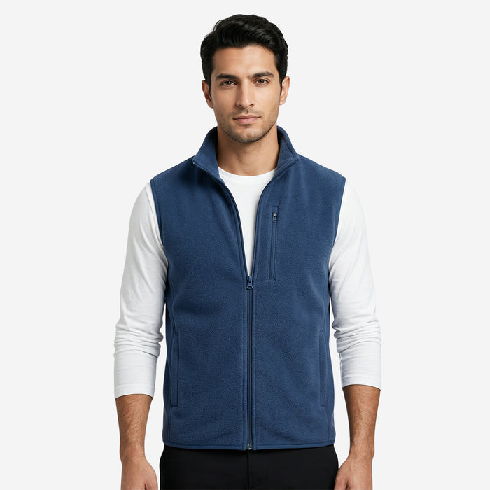 Men’s Sleeveless Polar Jacket (Navy)