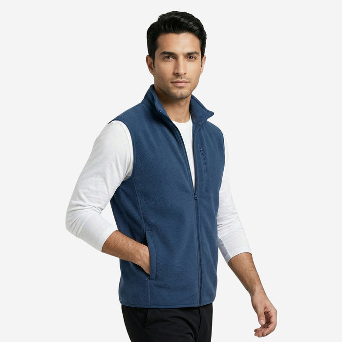 Men’s Sleeveless Polar Jacket (Navy)