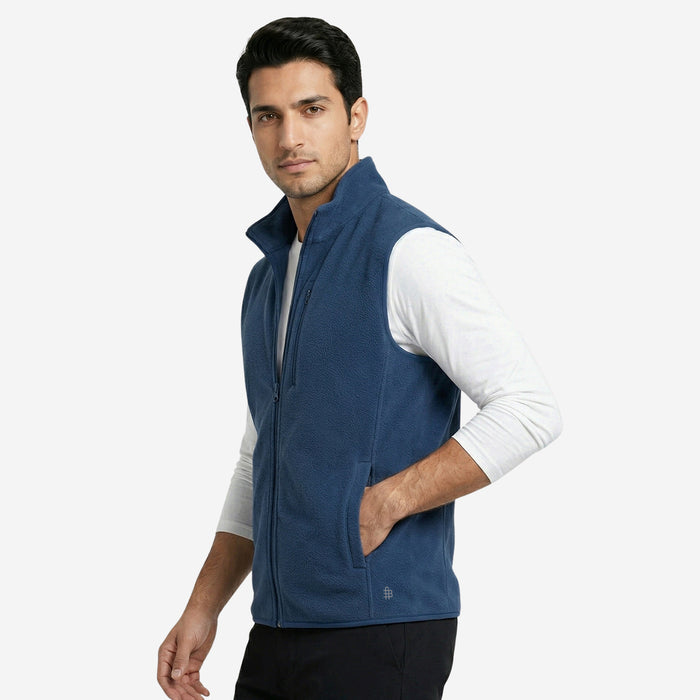 Men’s Sleeveless Polar Jacket (Navy)