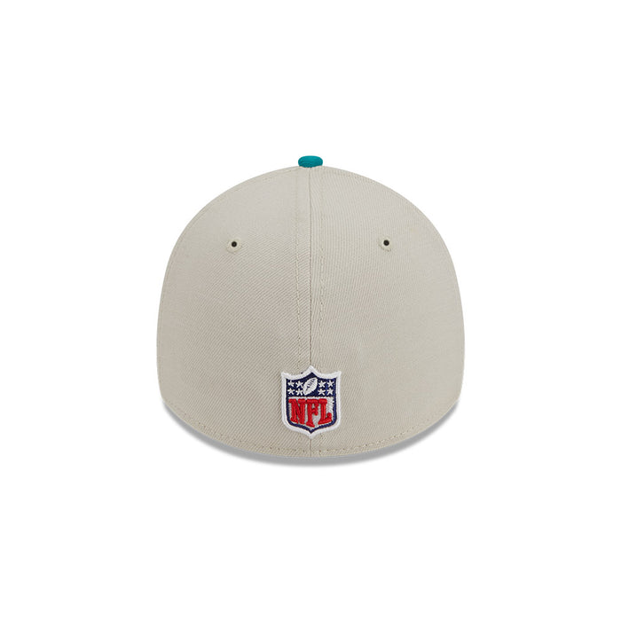 Miami Dolphins New Era 2023 Historic Sideline 39THIRTY Flex Hat - Cream/Teal
