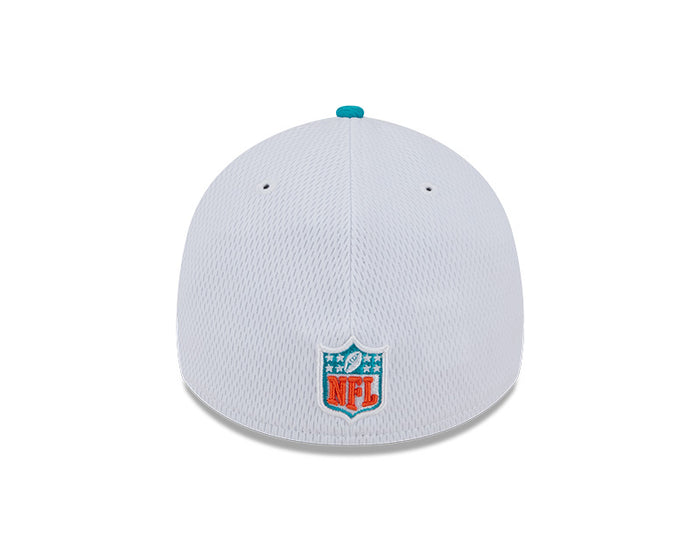 Miami Dolphins New Era 2023 Sideline 39THIRTY Flex Hat - White/Teal