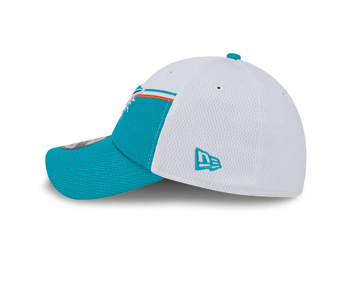 Miami Dolphins New Era 2023 Sideline 39THIRTY Flex Hat - White/Teal