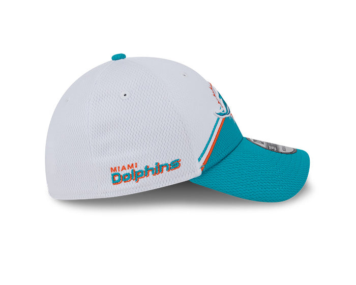 Miami Dolphins New Era 2023 Sideline 39THIRTY Flex Hat - White/Teal