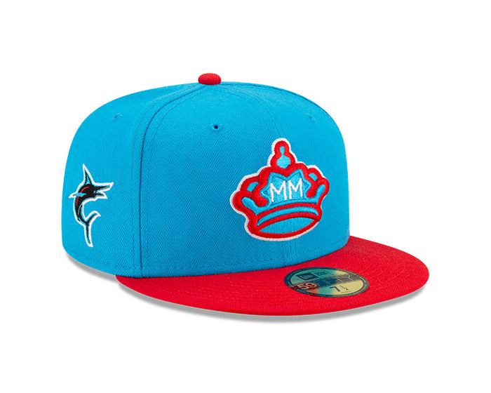 Miami Marlins New Era Blue/Red 2021 City Connect Authentic Collection On-Field 59FIFTY Fitted Hat