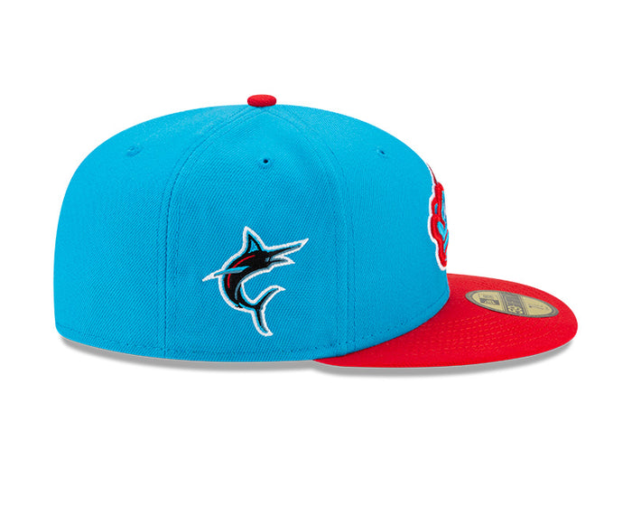 Miami Marlins New Era Blue/Red 2021 City Connect Authentic Collection On-Field 59FIFTY Fitted Hat