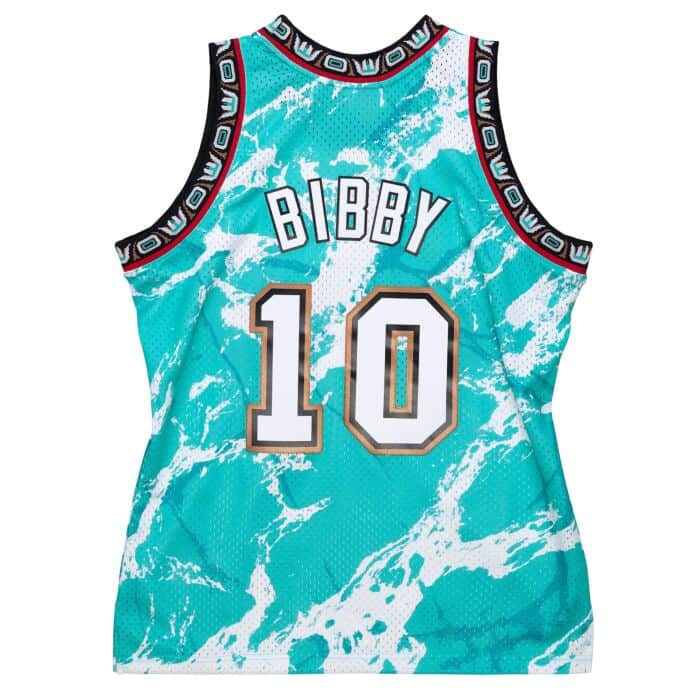 Mike Bibby #10 Vancouver Grizzlies Mitchell & Ness Team Marble 1998-99 Hardwood Classic Teal Swingman Jersey