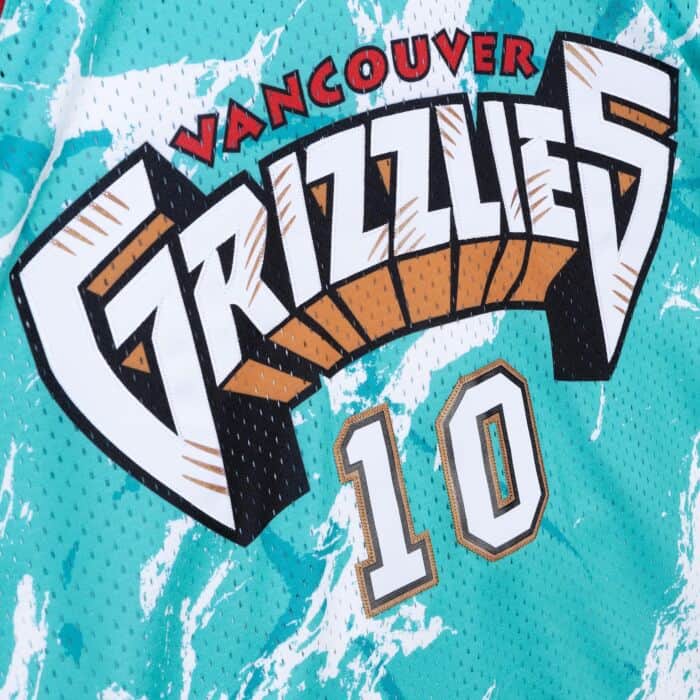 Mike Bibby #10 Vancouver Grizzlies Mitchell & Ness Team Marble 1998-99 Hardwood Classic Teal Swingman Jersey
