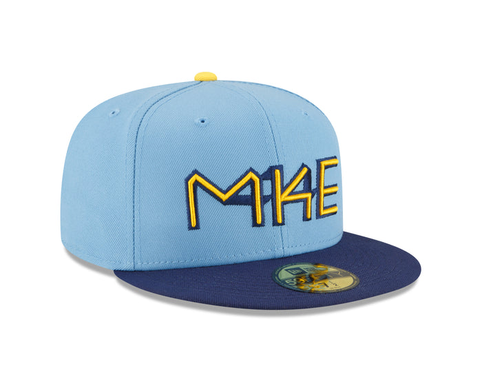 Milwaukee Brewers New Era Powder Blue 2022 City Connect Authentic Collection On-Field 59FIFTY Fitted Hat