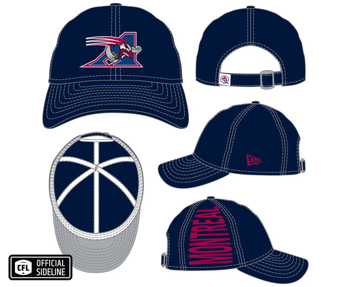 Montreal Alouettes CFL New Era 2026 Retro Turf Traditions 9Twenty Adjustable Hat - Navy