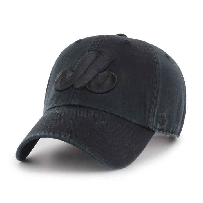 Montreal Expos Black on Black 47 Brand Clean Up Hat