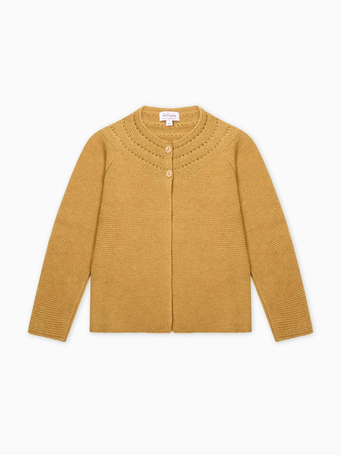 Mustard Rima Merino Girl Cardigan
