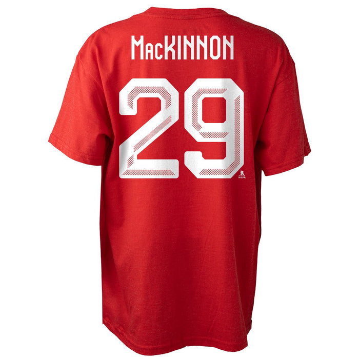 Nathan MacKinnon #29 Team Canada Hockey Bauer 2026 Winter Olympics Player Name & Number T-Shirt – Red