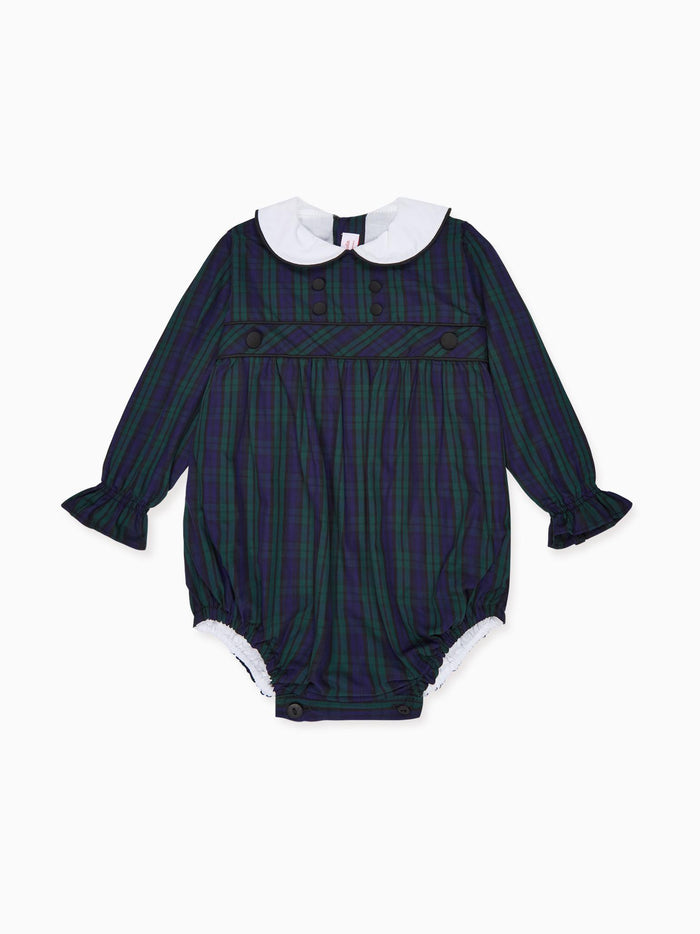 Navy Check Senna Baby Romper