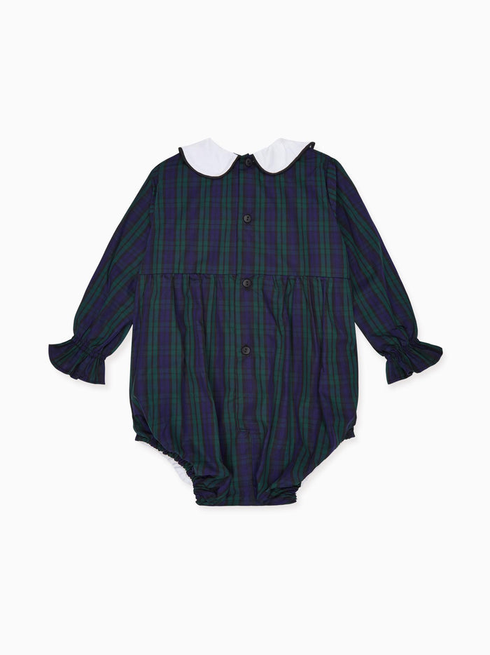 Navy Check Senna Baby Romper