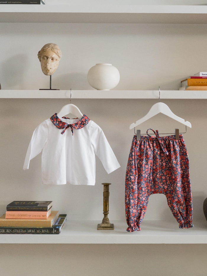 Navy Floral Forna Baby Girl Trousers