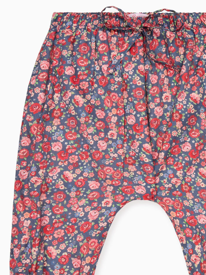 Navy Floral Forna Baby Girl Trousers