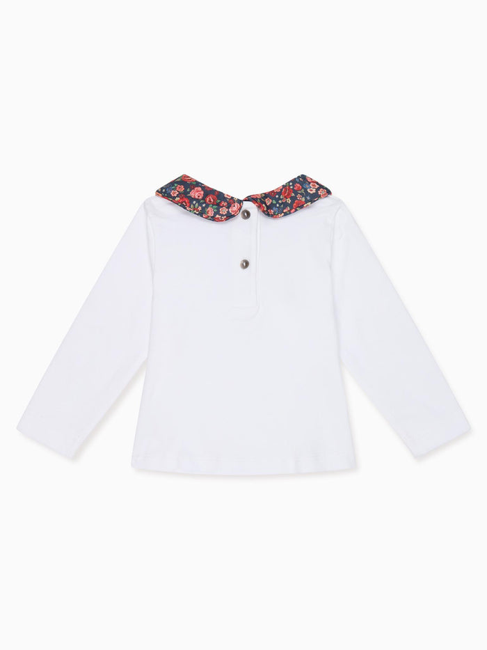 Navy Floral Romo Long Sleeve Baby Girl Top