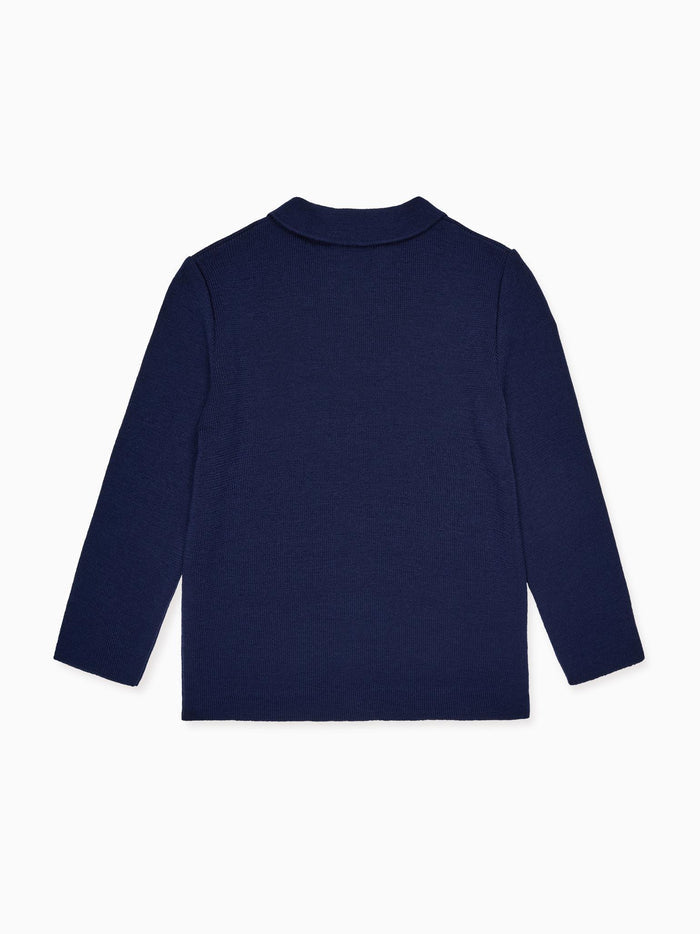 Navy Hector Merino Boy Cardigan