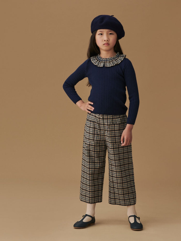 Navy Leather Girl T-Bar Shoes