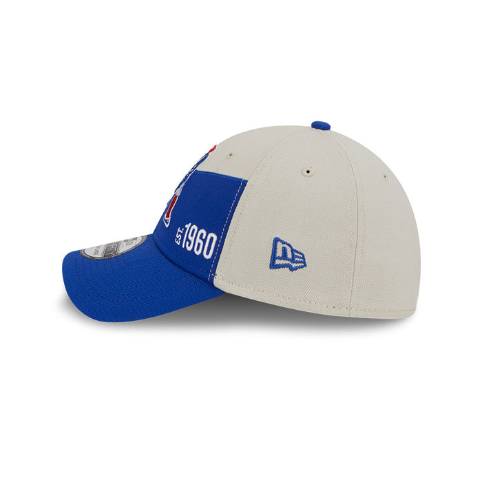 New England Patriots New Era 2023 Historic Sideline 39THIRTY Flex Hat - Cream/Royal