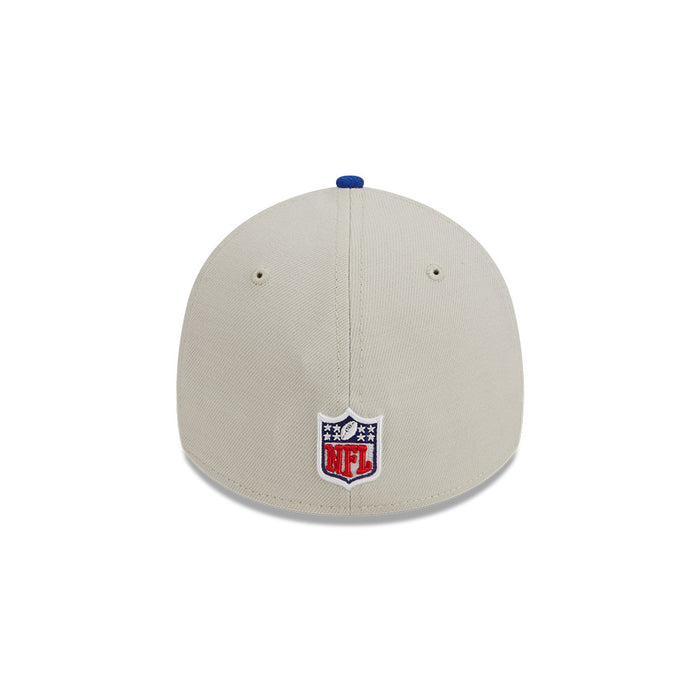 New England Patriots New Era 2023 Historic Sideline 39THIRTY Flex Hat - Cream/Royal