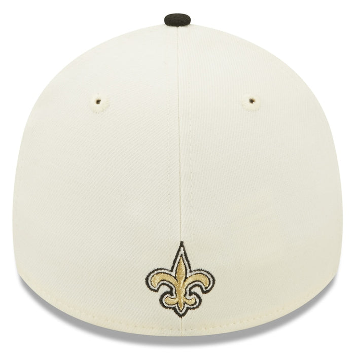 New Orleans Saints 2022 Sideline New Era Cream/Black - 39THIRTY 2-Tone Flex Hat