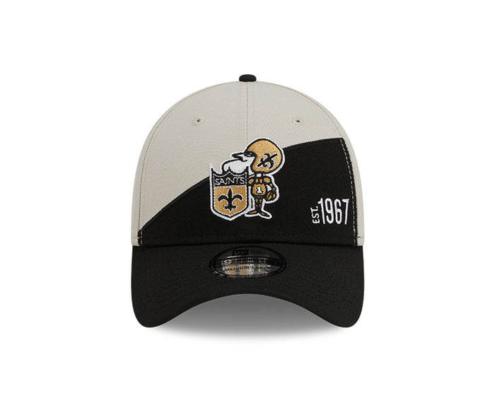 New Orleans Saints New Era 2023 Historic Sideline 39THIRTY Flex Hat - Cream/Black