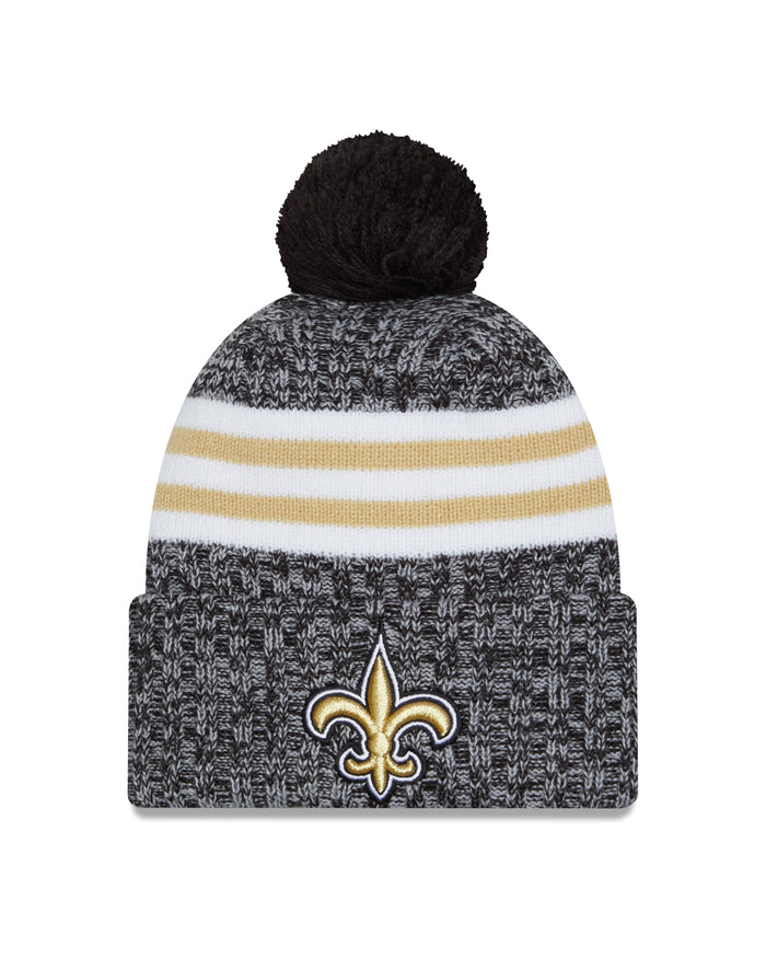 New Orleans Saints New Era 2023 Sideline - Sport Cuffed Pom Knit Hat - Black
