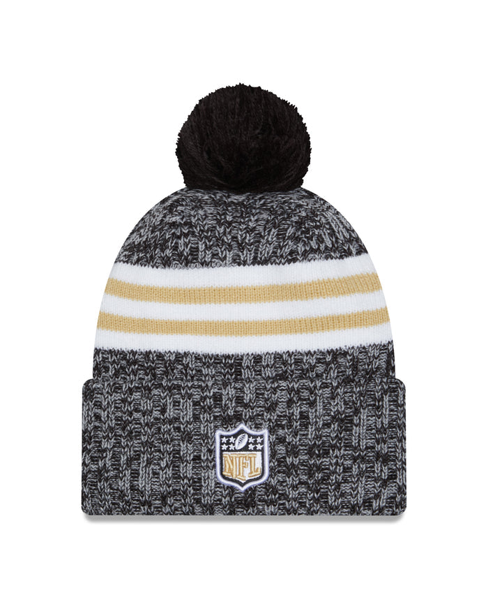New Orleans Saints New Era 2023 Sideline - Sport Cuffed Pom Knit Hat - Black