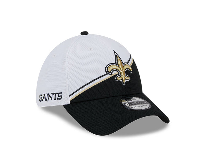 New Orleans Saints New Era 2023 Sideline 39THIRTY Flex Hat - White/Black