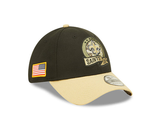 New Orleans Saints New Era Black/Gold 2022 Salute To Service - 39THIRTY Flex Hat