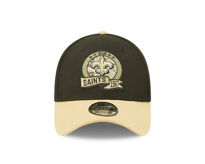 New Orleans Saints New Era Black/Gold 2022 Salute To Service - 39THIRTY Flex Hat