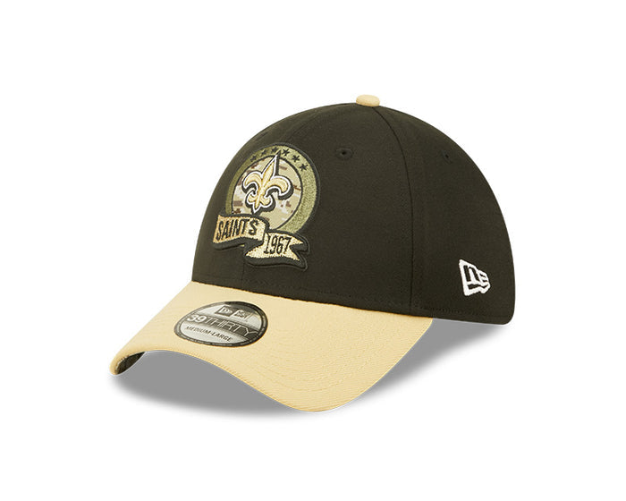 New Orleans Saints New Era Black/Gold 2022 Salute To Service - 39THIRTY Flex Hat