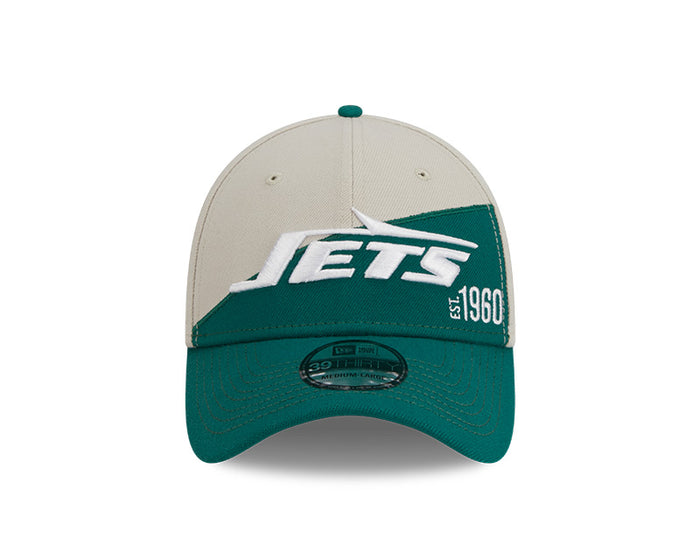 New York Jets New Era 2023 Historic Sideline 39THIRTY Flex Hat - Cream/Green