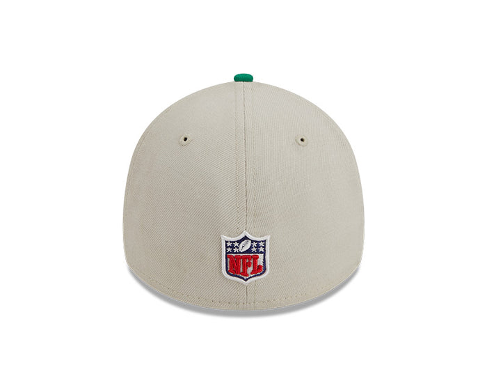 New York Jets New Era 2023 Historic Sideline 39THIRTY Flex Hat - Cream/Green