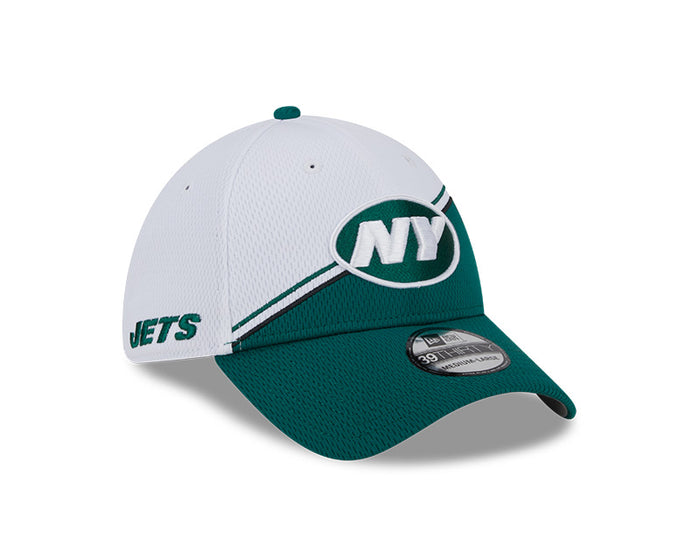 New York Jets New Era 2023 Sideline 39THIRTY Flex Hat - White/Green
