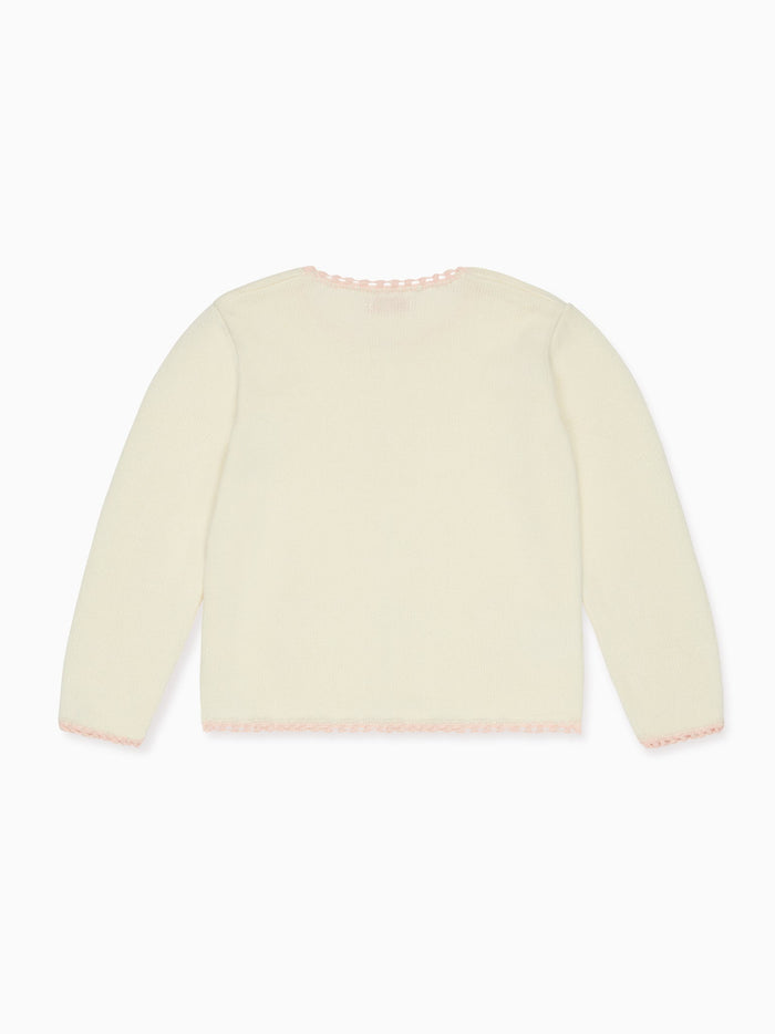Nicky Hilton x La Coqueta Ivory Farrah Cotton Girl Cardigan