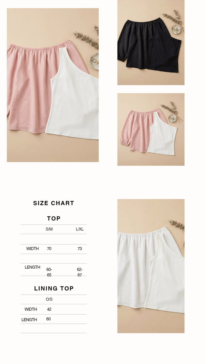 Off Shoulder Elasticated Top-Cashmere Pink -2 piece- (includes top for lining)