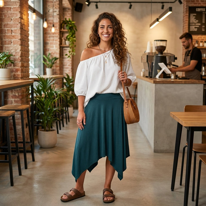 Off Shoulder Elasticated Top-White-2 piece (includes top for lining)