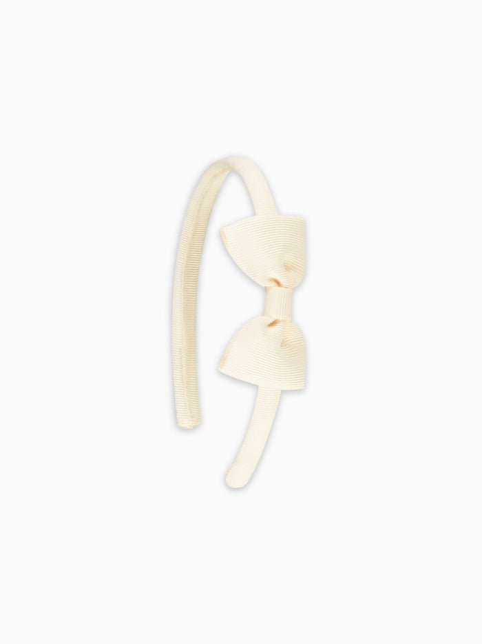 Off White Small Bow Girl Headband