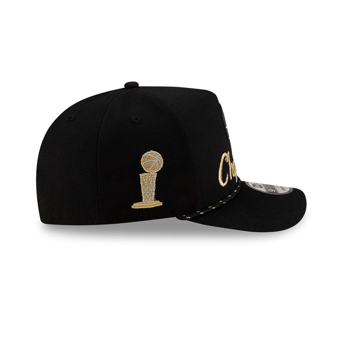Oklahoma City Thunder New Era 2025 NBA Finals Champions Locker Room Rope A-Frame 9FIFTY Snapback Hat - Black