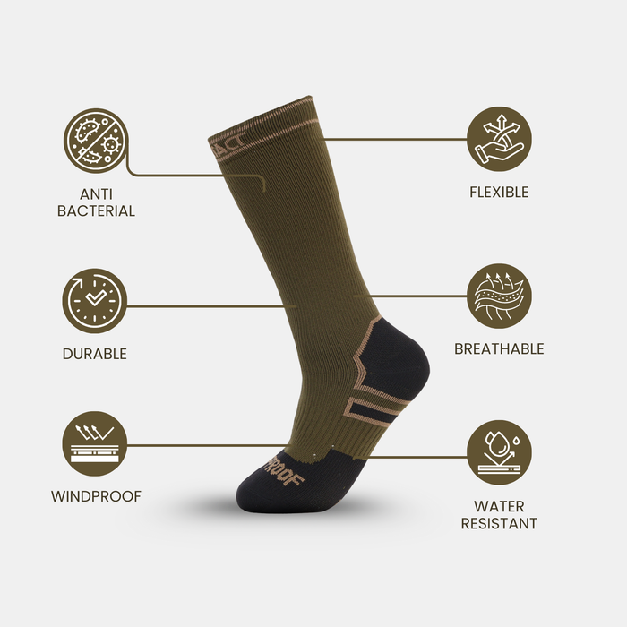 Olive Green Waterproof Socks for Men - (Pack of 1)