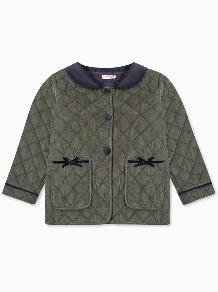 Olive Polka Dot Gabriella Girl Jacket