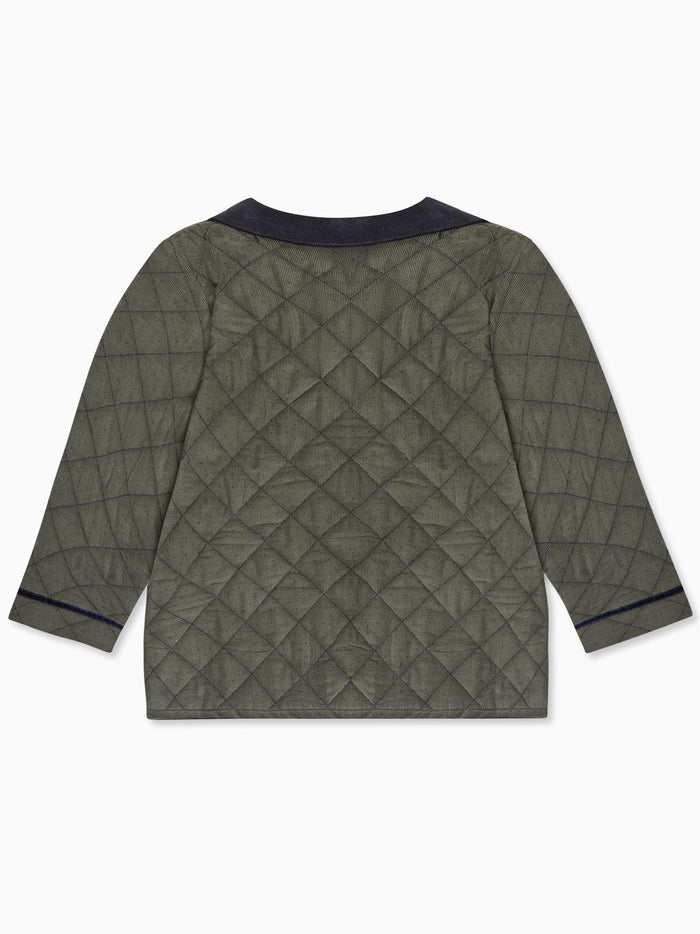Olive Polka Dot Gabriella Girl Jacket