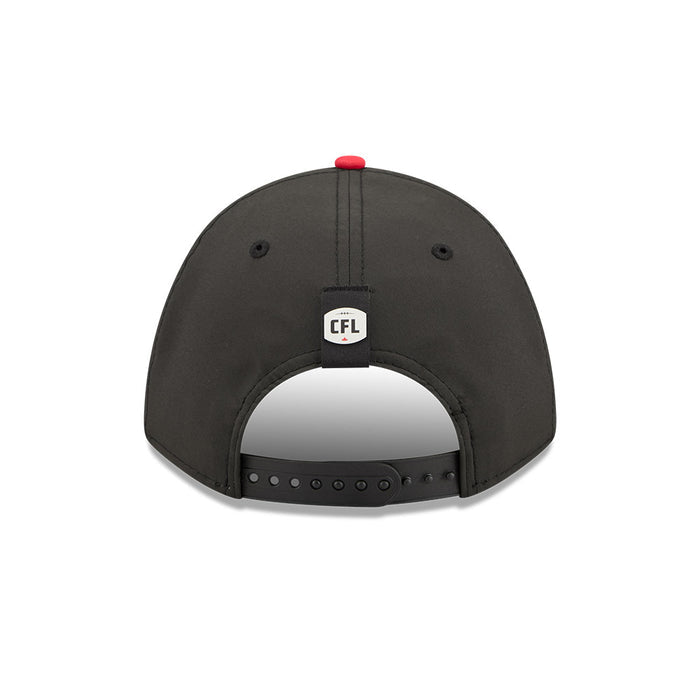 Ottawa RedBlacks CFL 2026 New Era On-Field Side Line 9FORTY M-Crown A- Frame Adjustable Hat - 2 Tone Black/Red