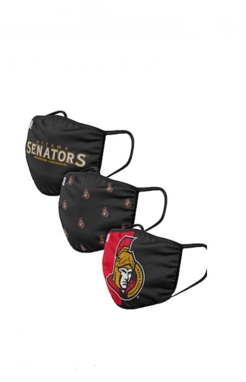 Ottawa Senators FOCO NHL Face Mask Covers Adult 3 Pack