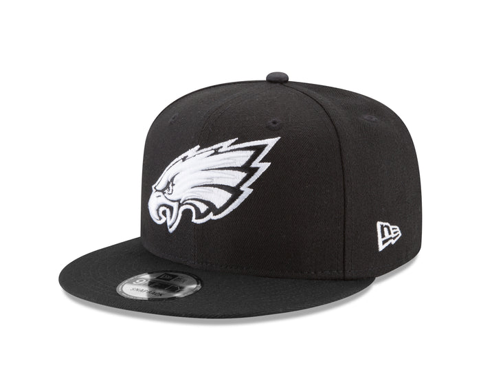 Philadelphia Eagles New Era NFL Basic 9FIFTY Adjustable Snapback Hat - Black/White